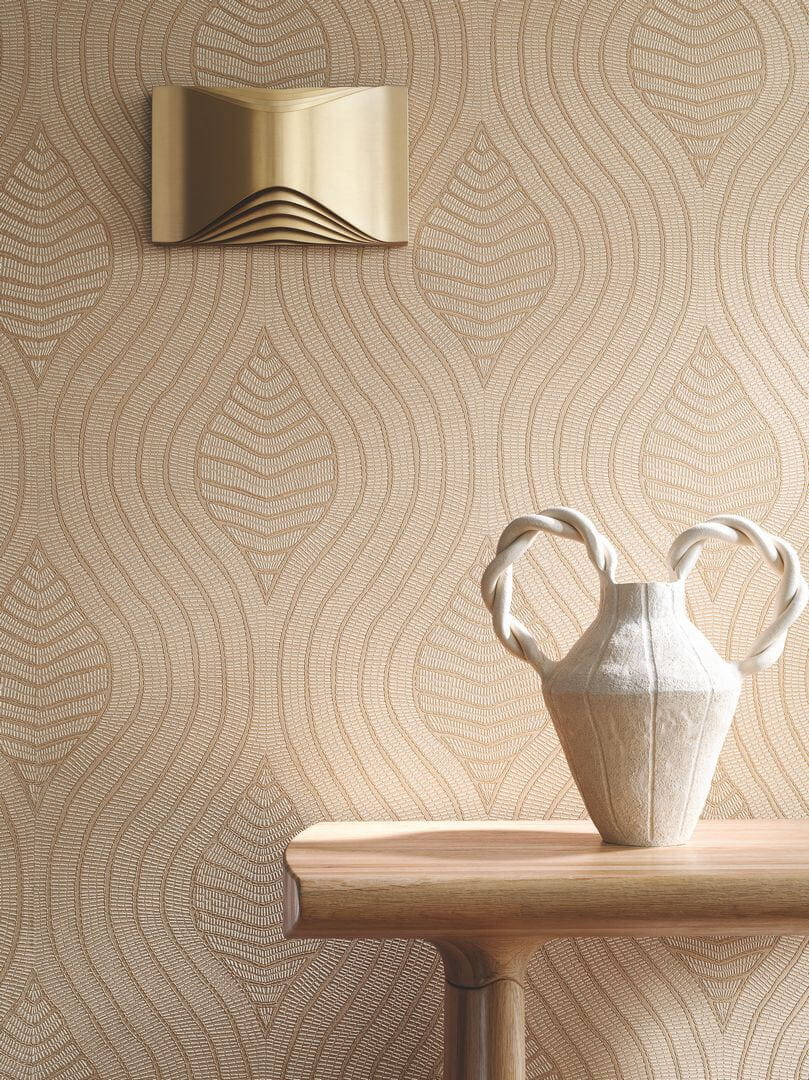 Tapeta falujący haft Casamance 76993364 Brodelia Broderies - 100 cm szer.
