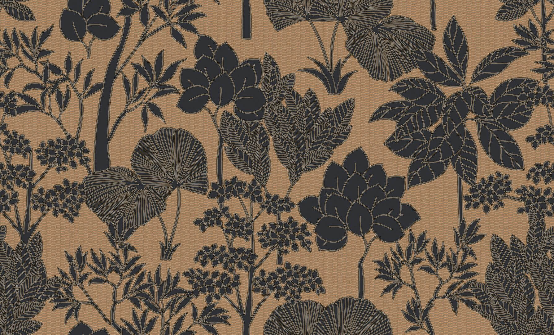 Tapeta roślinna Casamance 76900508 Inara Tressora - 106 cm szer.