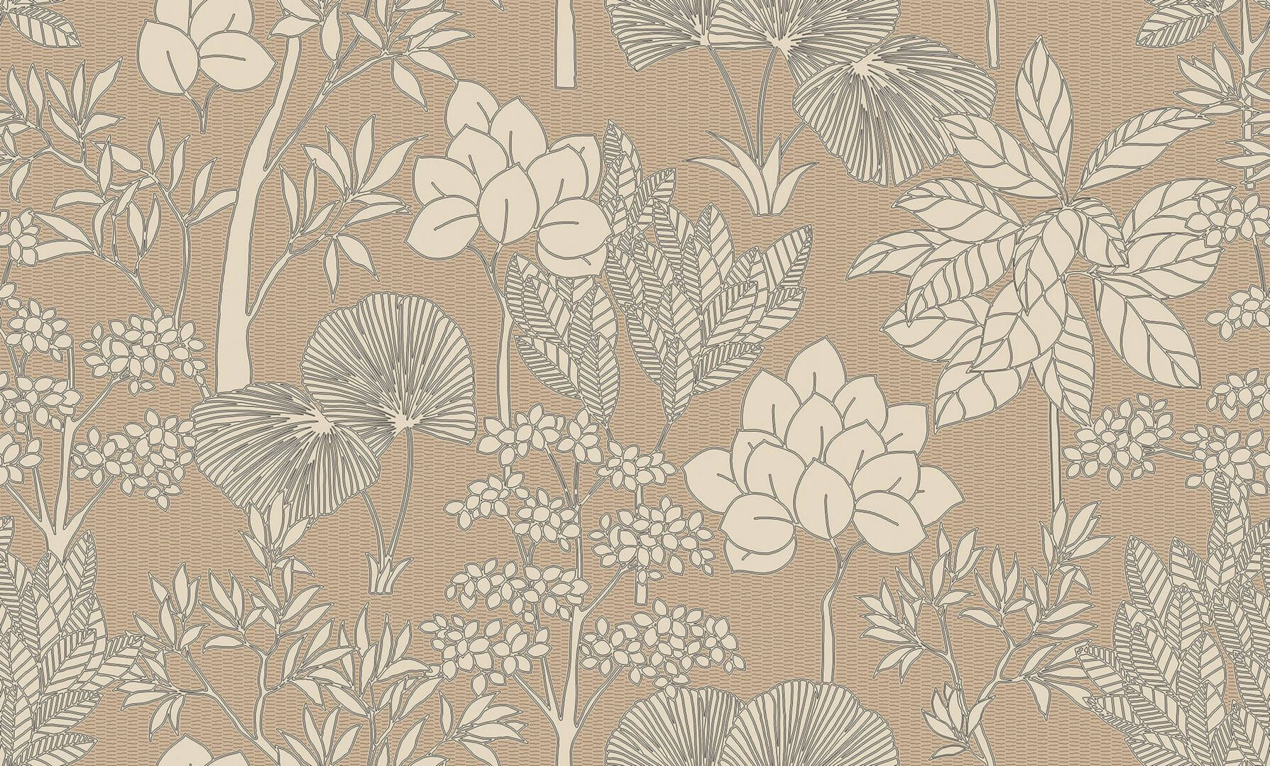 Tapeta roślinna Casamance 76902650 Inara Tressora - 106 cm szer.
