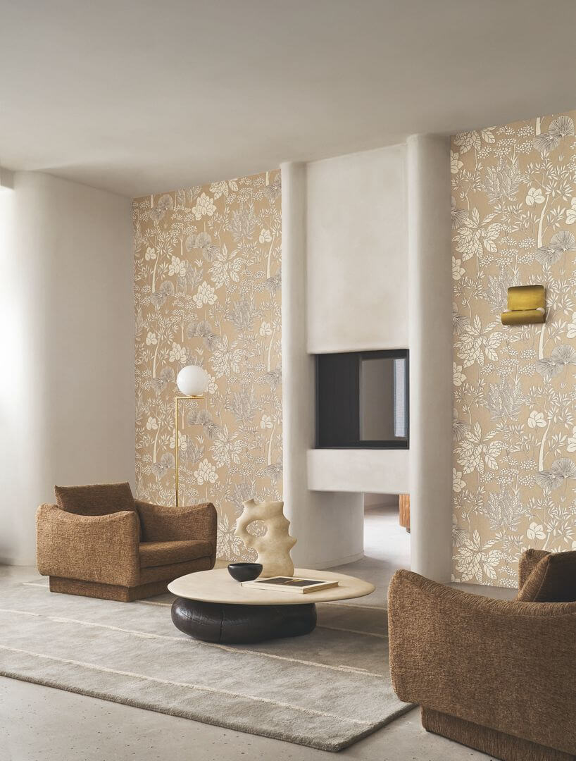 Tapeta roślinna Casamance 76902650 Inara Tressora - 106 cm szer.