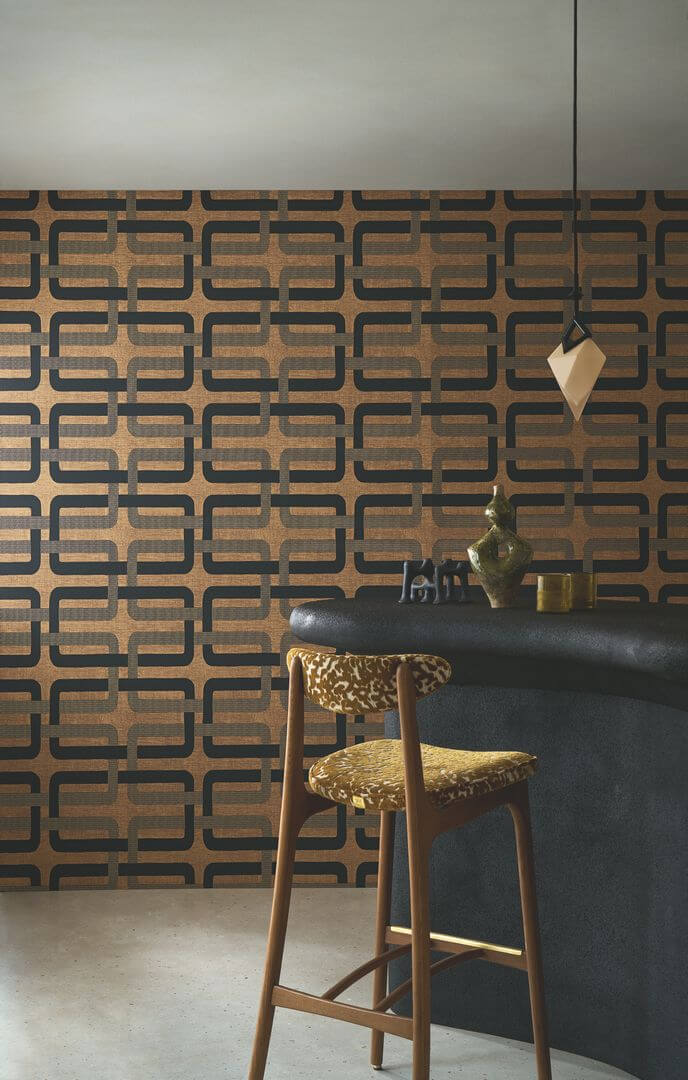 Tapeta geometryczna Casamance 76933160 Matjara Tressora - 106 cm szer.