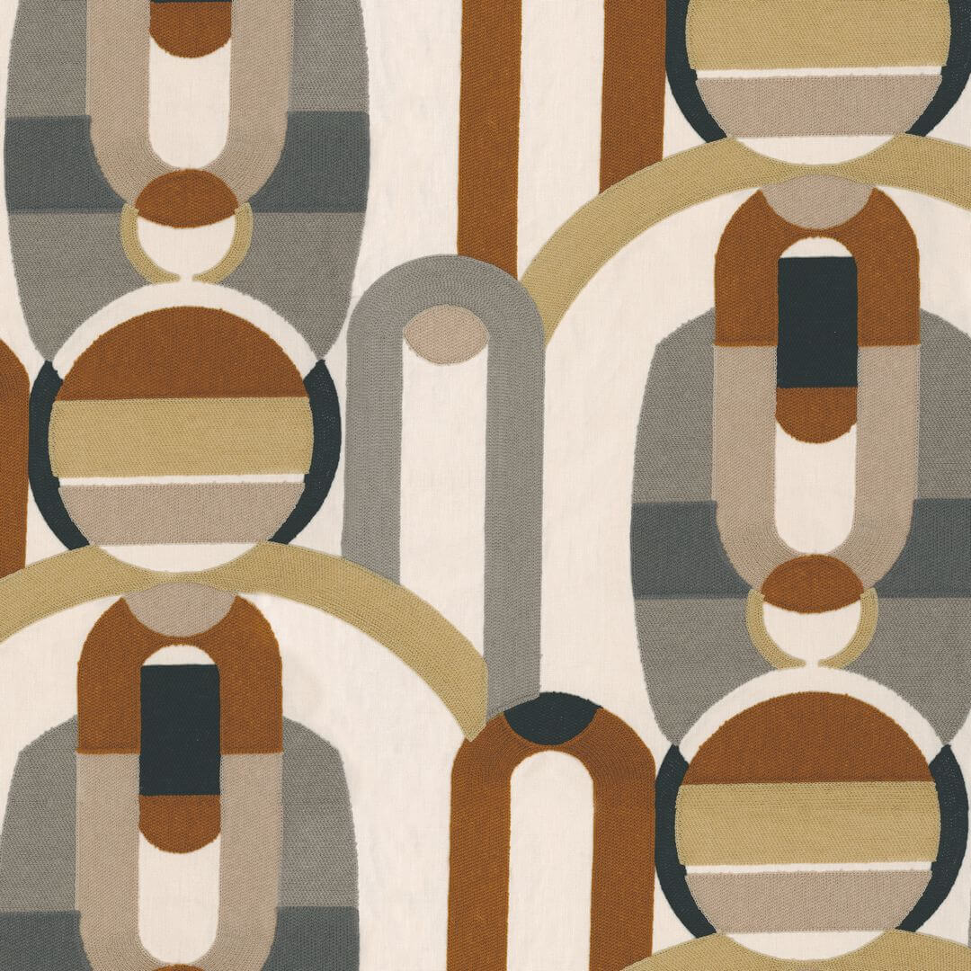 Tkanina dekoracyjna z haftem art deco Casamance 10550145 Cafe Society