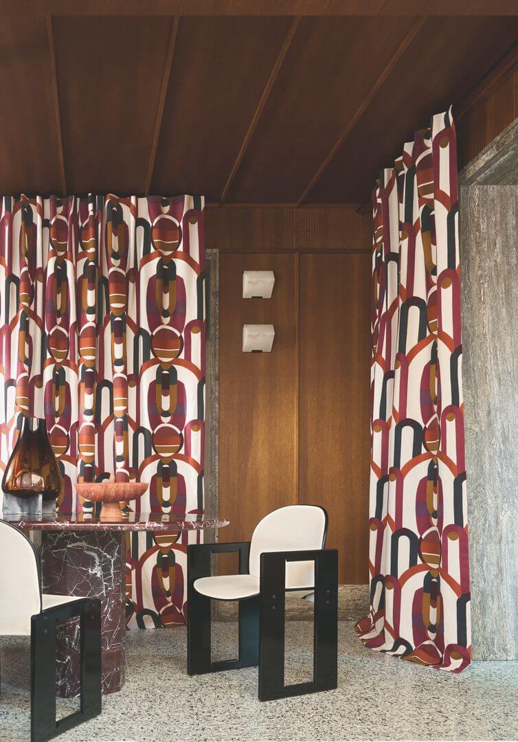 Tkanina dekoracyjna z haftem art deco Casamance 10550145 Cafe Society