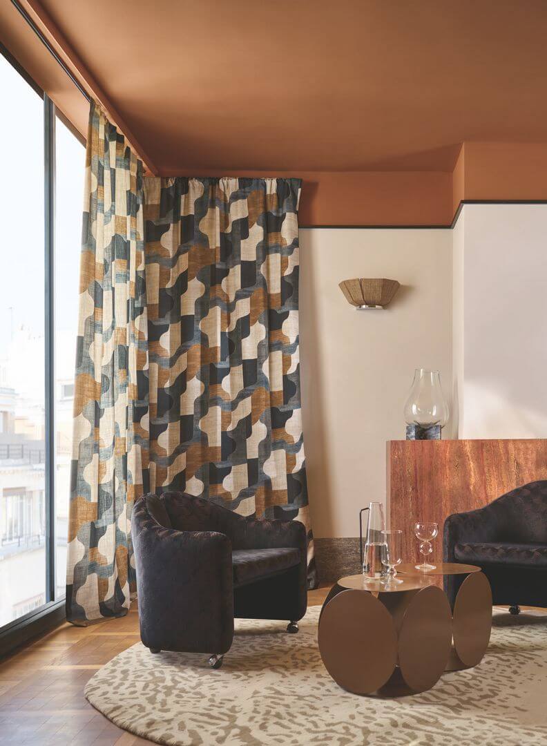 Tkanina zasłonowa artystyczna Casamance 10590234 Belle Epoque Cafe Society