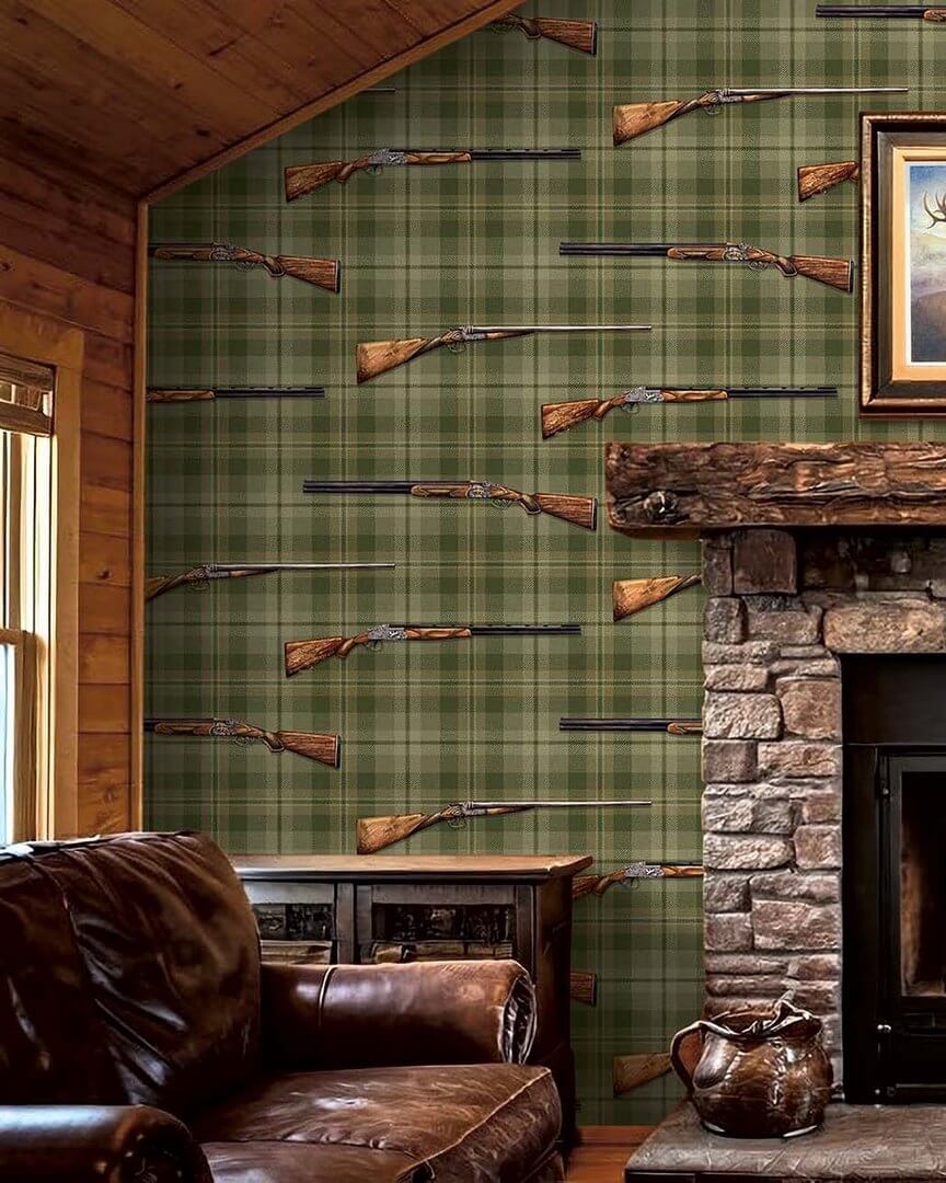 Tapeta w kratę ze strzelbami Carl Robinson CL70708 The Gentleman