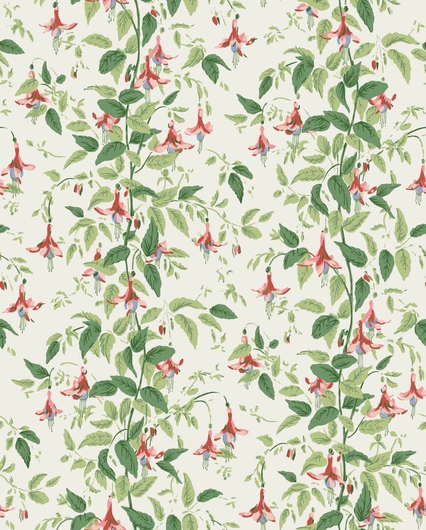 Tapeta liście i fuksje Cole & Son 128/6028 Fuchsia Classics Collection Vol.II