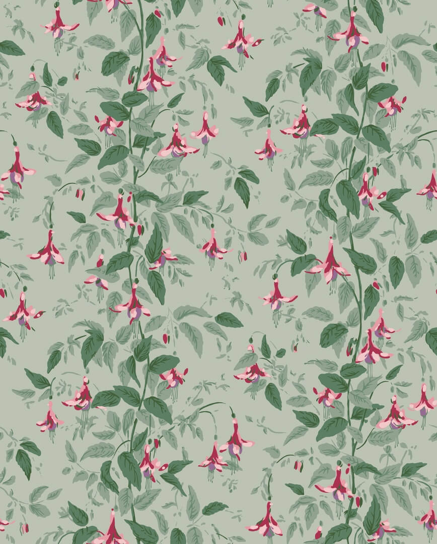 Tapeta liście i fuksje Cole & Son 128/6031 Fuchsia Classics Collection Vol.II