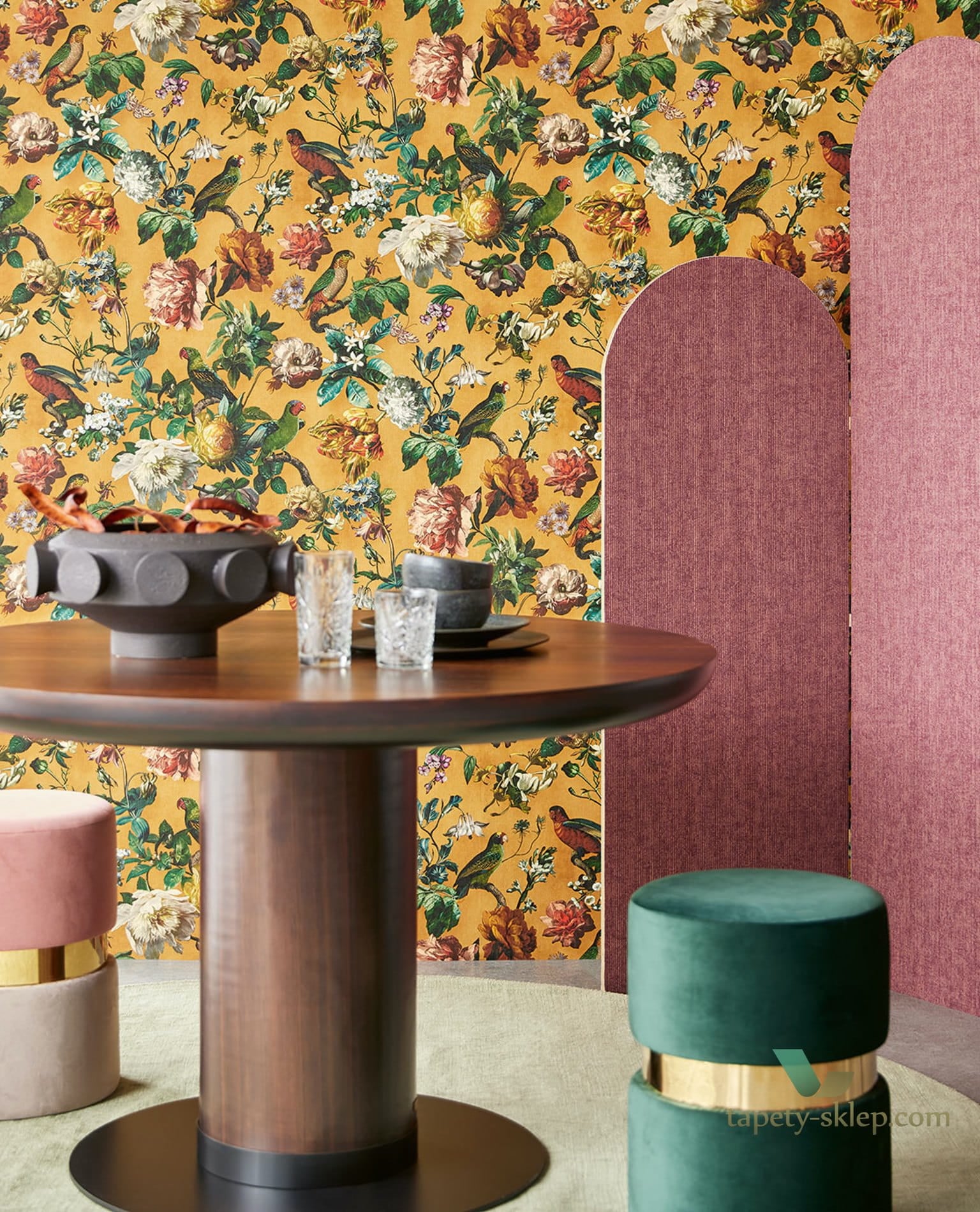 1 szt / 24H Tapeta Papugi Kwiaty Eijffinger 307301 Museum