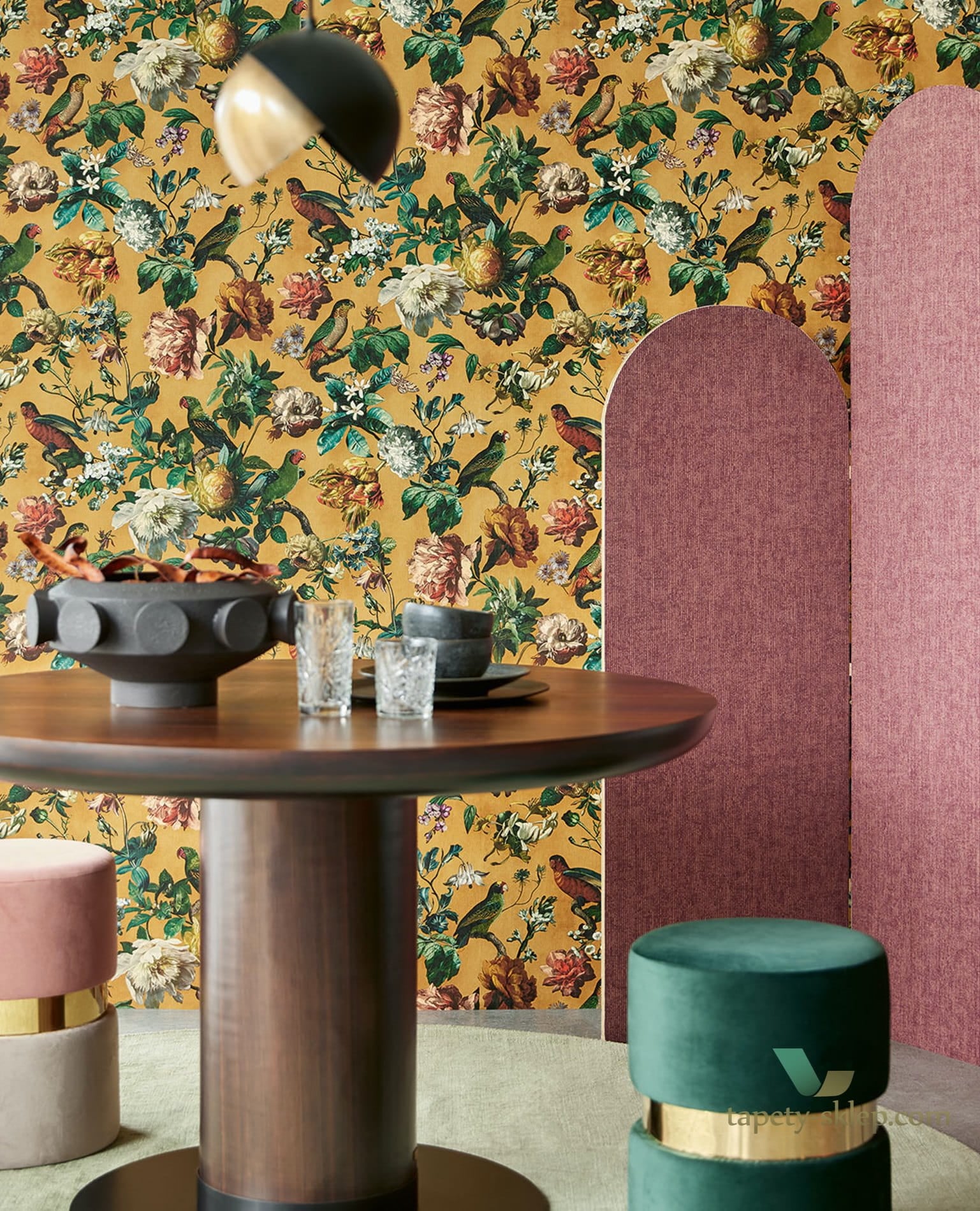 1 szt / 24H Tapeta Papugi Kwiaty Eijffinger 307301 Museum