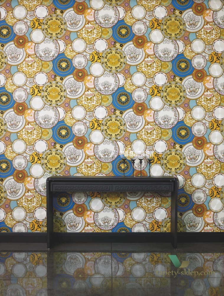 1 szt / 24H Tapeta kolaż talerzy 34901-3 Versace III