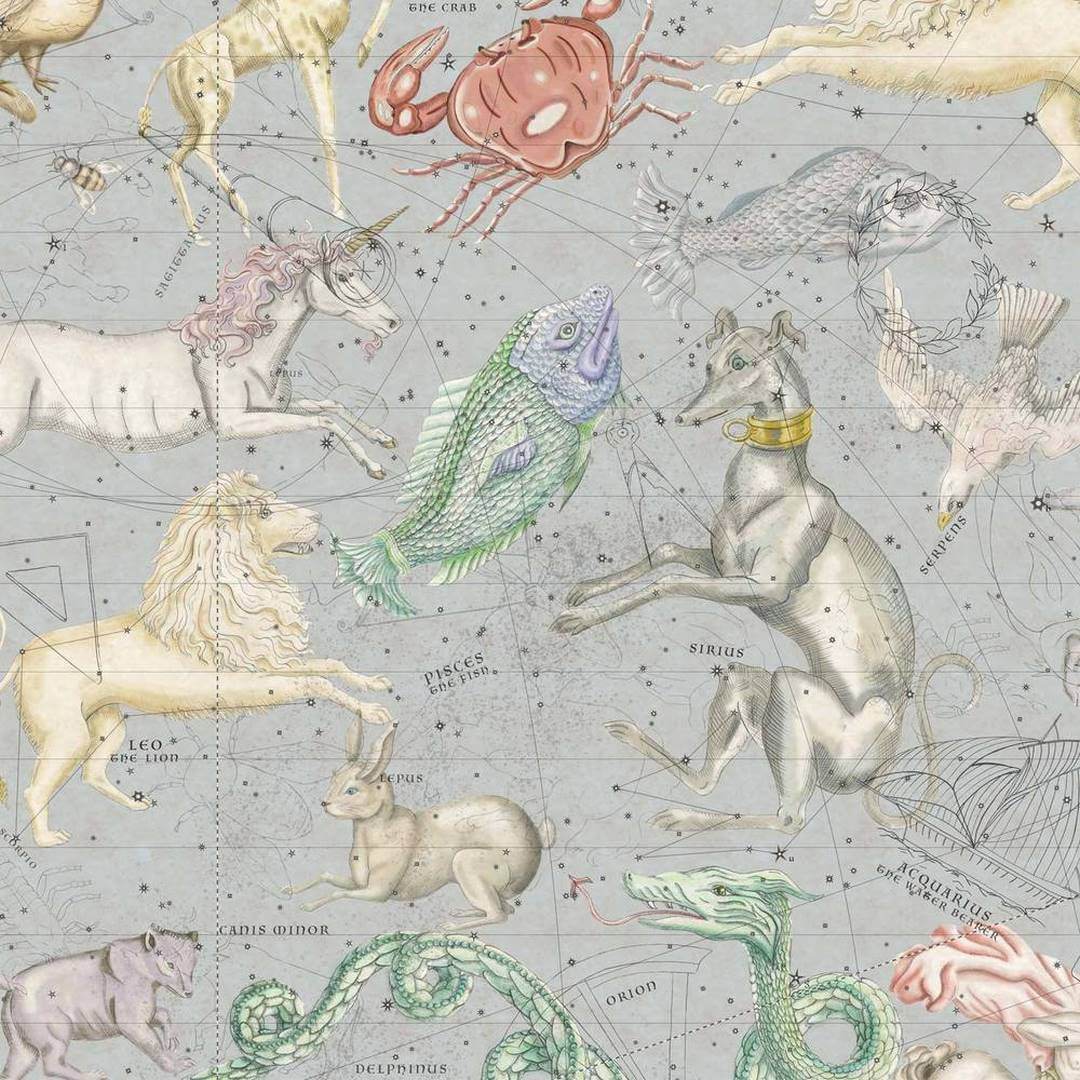 Tapeta ze znakami zodiaku House of Hackney Cosmos Celestial Blue