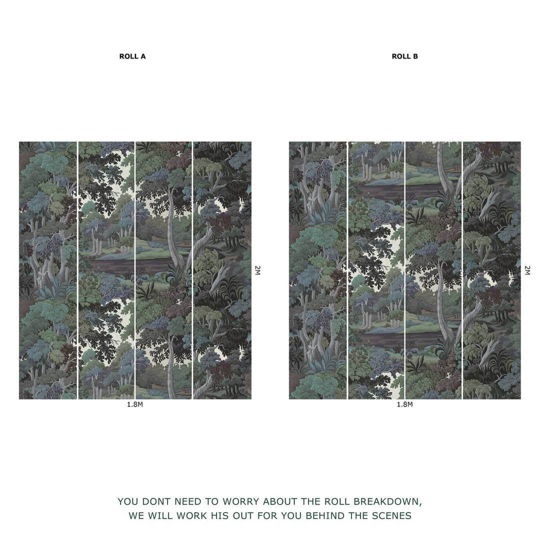Tapeta leśny krajobraz House of Hackney Plantasia Amazonite