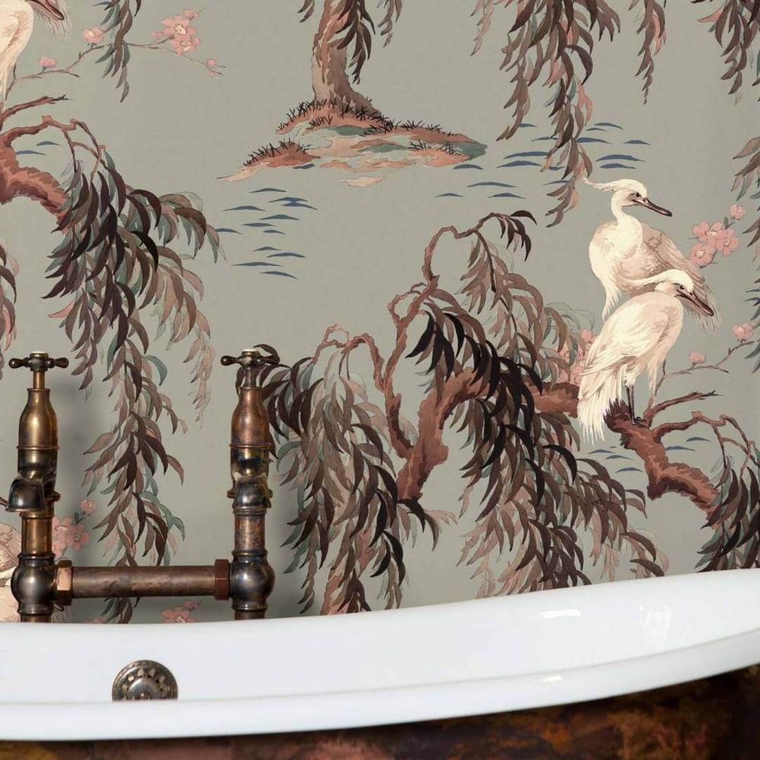 Tapeta żurawie i wierzby House of Hackney Zeus Eau de Nil