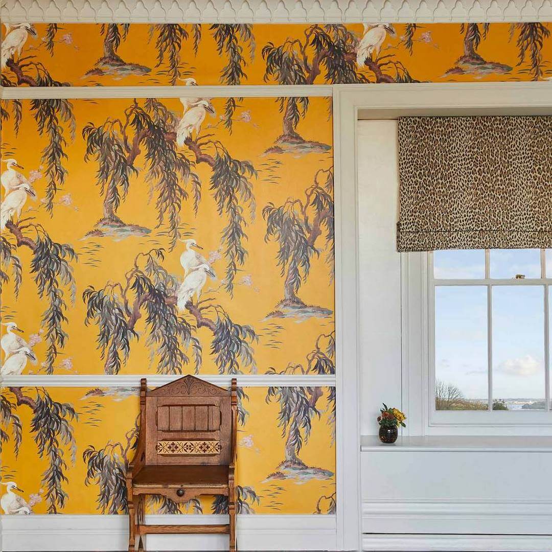 Tapeta żurawie i wierzby House of Hackney Zeus Ochre