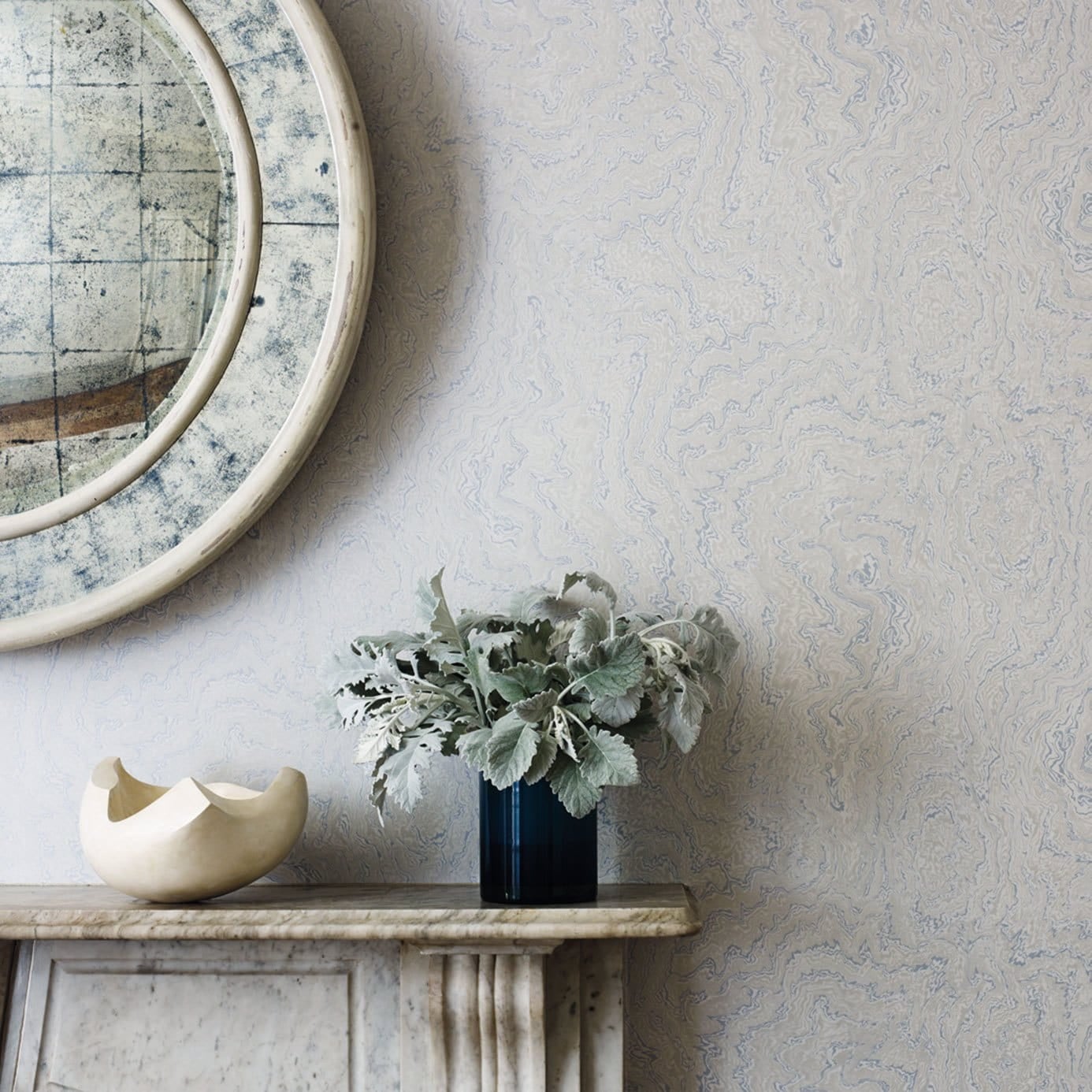 Tapeta marmur Zoffany Suminagashi 312847 Mercury