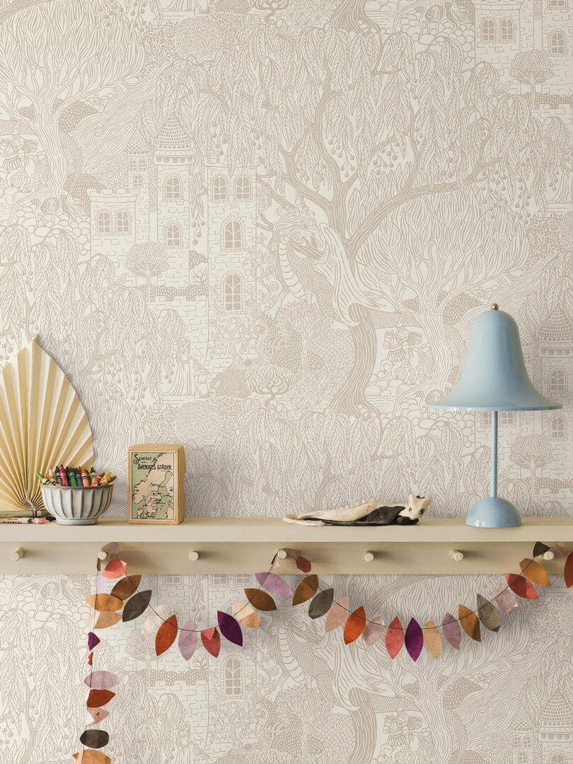 Tapeta bajkowy zamek i smok Boras Tapeter 8143 Kingdom of the Willow Fairyland