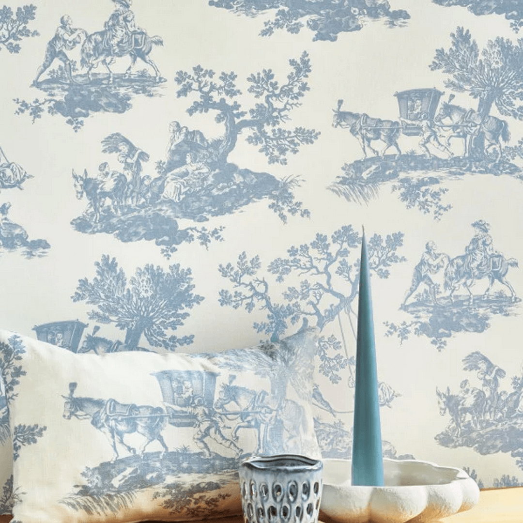Tapeta wiejskie scenki rodzajowe Casadeco BTJD 201696202 Cadence Les Belles Toiles De Jouy 2