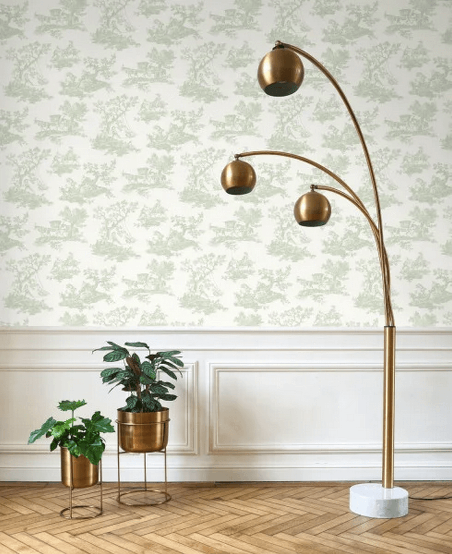 Tapeta wiejskie scenki rodzajowe Casadeco BTJD 201697117 Cadence Les Belles Toiles De Jouy 2