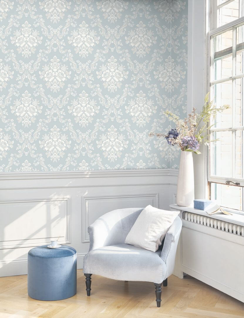 Tapeta barokowe ornamenty Casadeco BTJD 201746336 Pompadour Les Belles Toiles De Jouy 2
