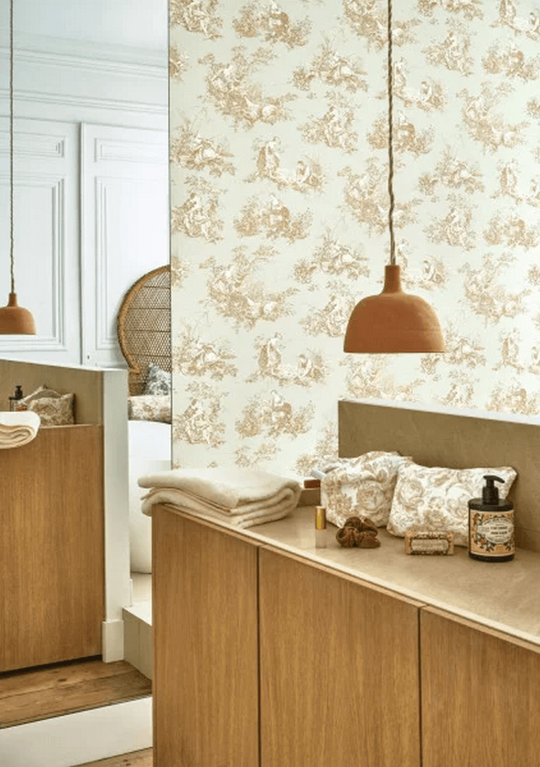 Tapeta sielankowe sceny Casadeco BTJD 87917272 Scene D'ete Les Belles Toiles De Jouy 2