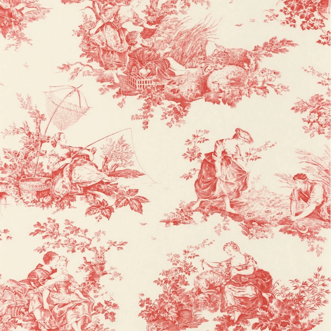 Tapeta sielankowe sceny Casadeco BTJD 87918201 Scene D'ete Les Belles Toiles De Jouy 2