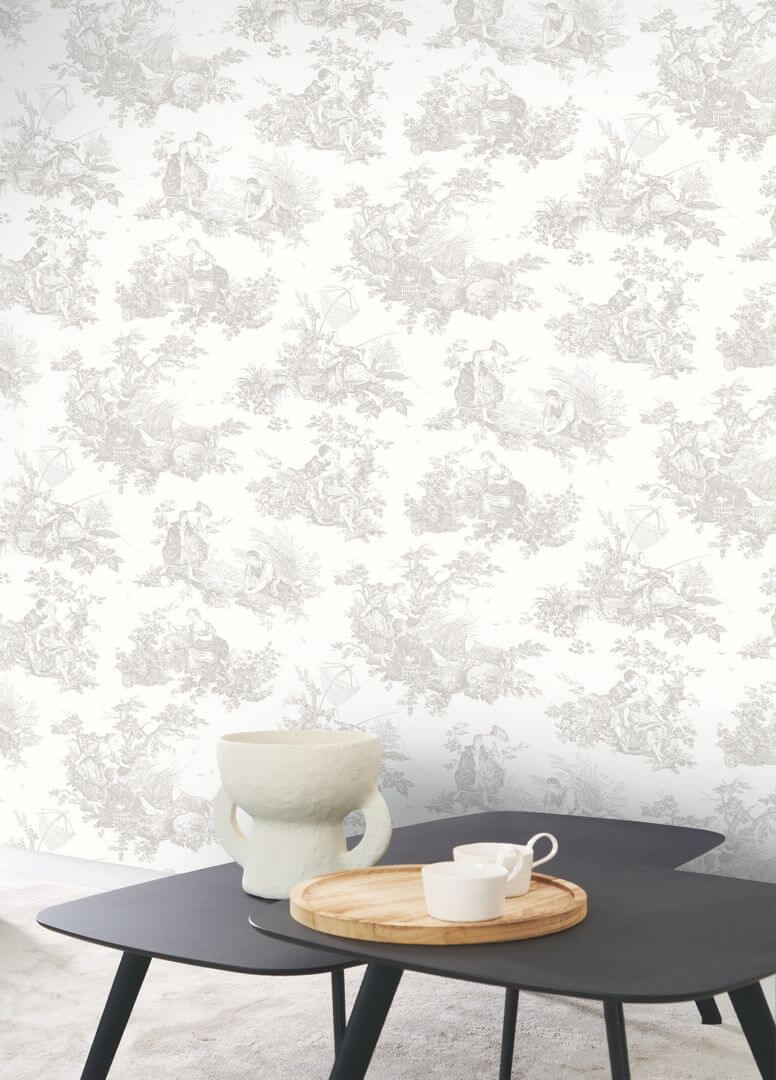 Tapeta sielankowe sceny Casadeco BTJD 87919103 Scene D'ete Les Belles Toiles De Jouy 2