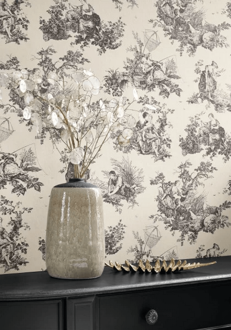 Tapeta sielankowe sceny Casadeco BTJD 87919612 Scene D'ete Les Belles Toiles De Jouy 2