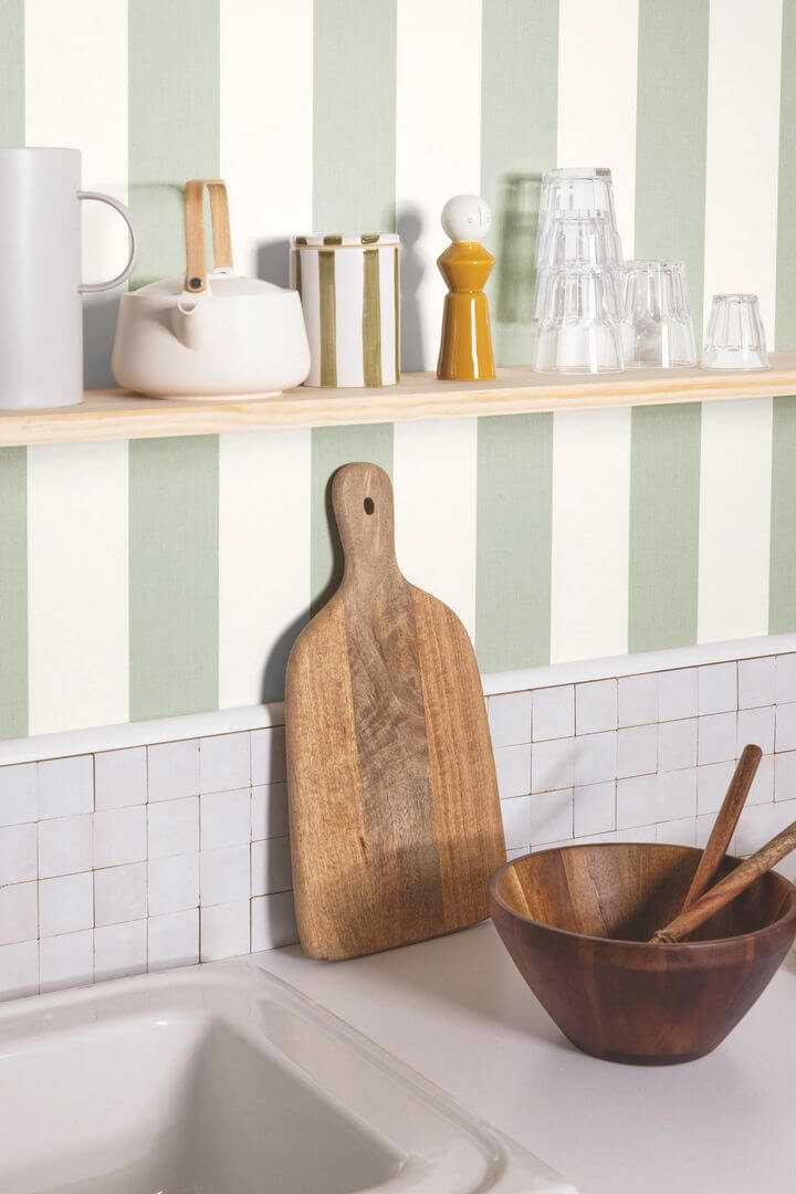 Tapeta pasy Caselio KBO 104047004 Linen Lines Kitchen Box