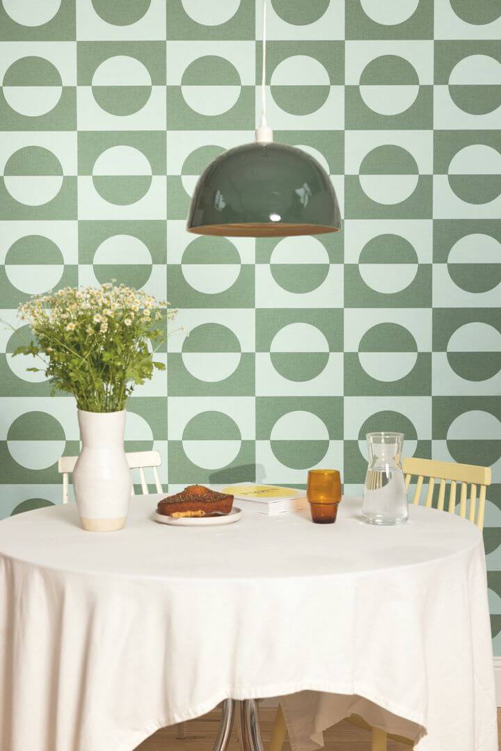 Tapeta koła i kwadraty Caselio KBO 104577007 Etendu Kitchen Box