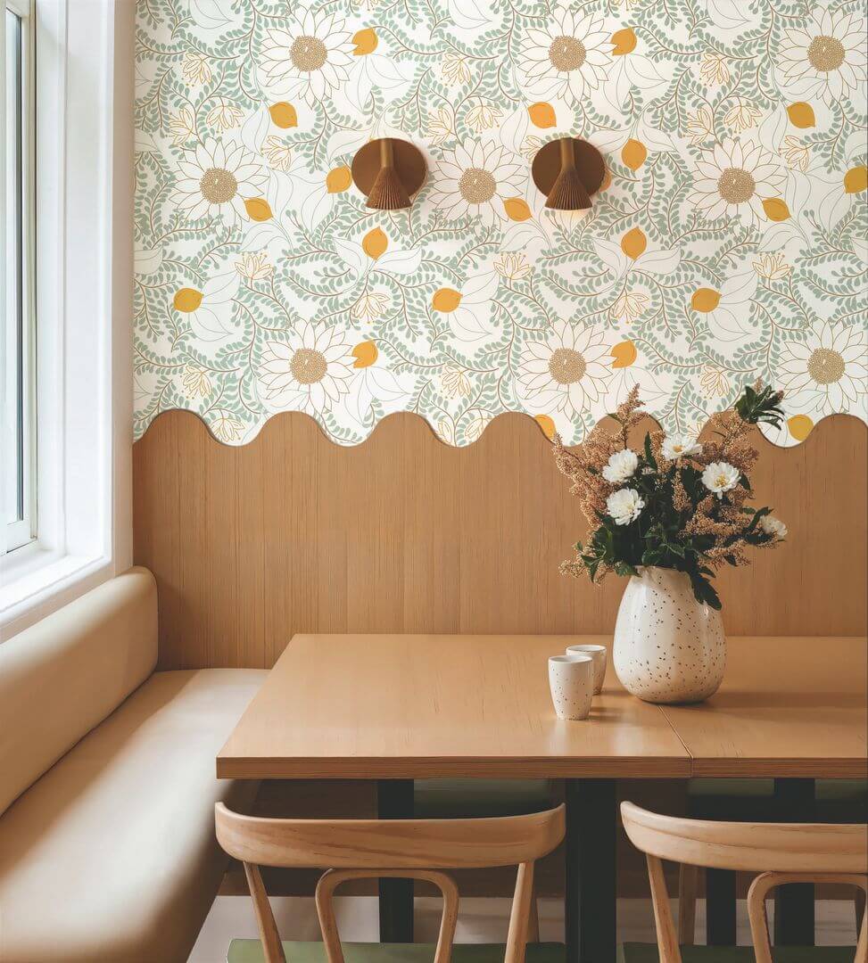 Tapeta słoneczniki i liście Caselio KBO 106880724 Sunflower Kitchen Box