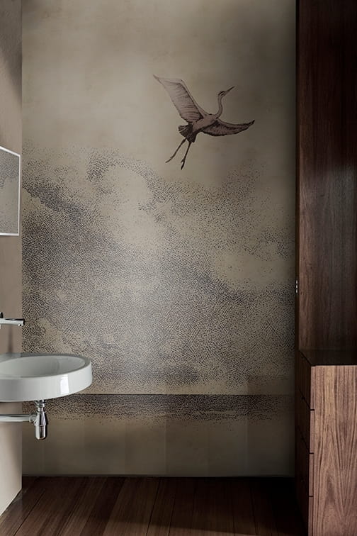 Fototapeta żuraw w przestworzach Wall & Deco WET_LE1902 Learn to fly WET SYSTEM 2019