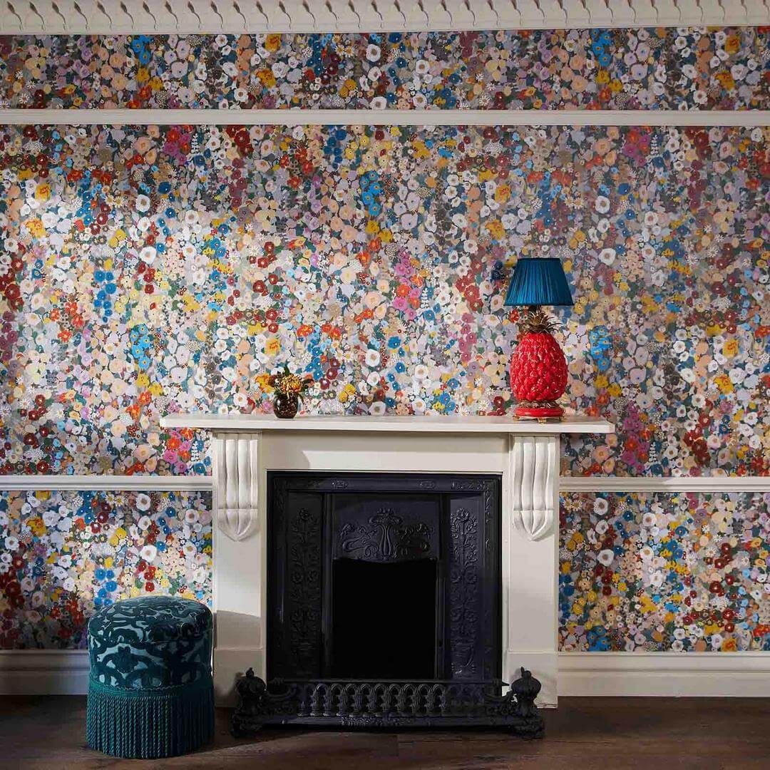 Tapeta artystyczne kwiaty House of Hackney Hollyhocks Autumn