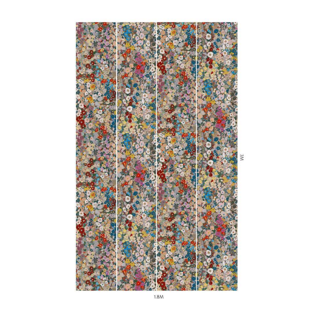Tapeta artystyczne kwiaty House of Hackney Hollyhocks Autumn