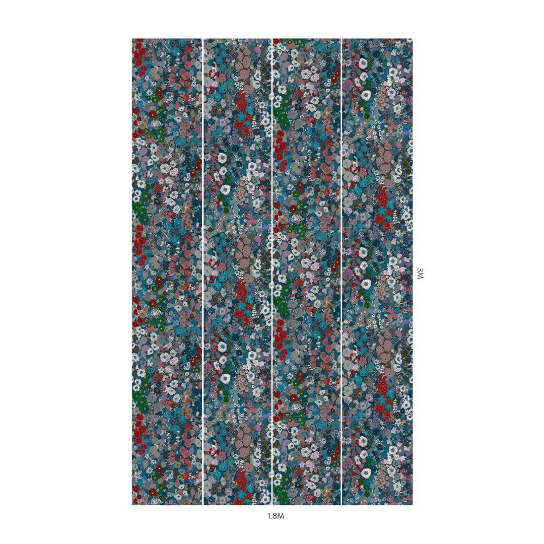 Tapeta artystyczne kwiaty House of Hackney Hollyhocks Winter
