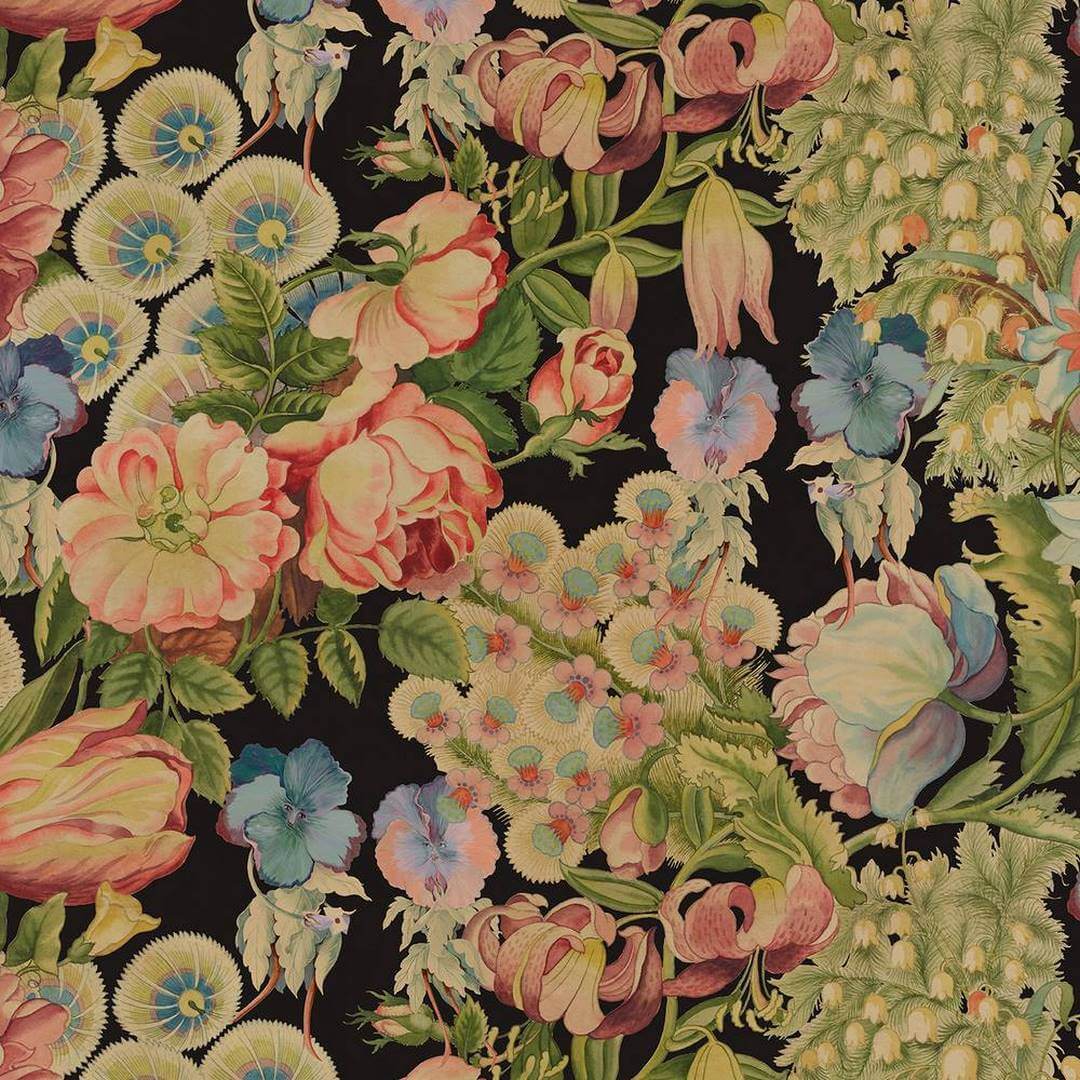 Tapeta kwiaty vintage House of Hackney Amatoria Magna Noir