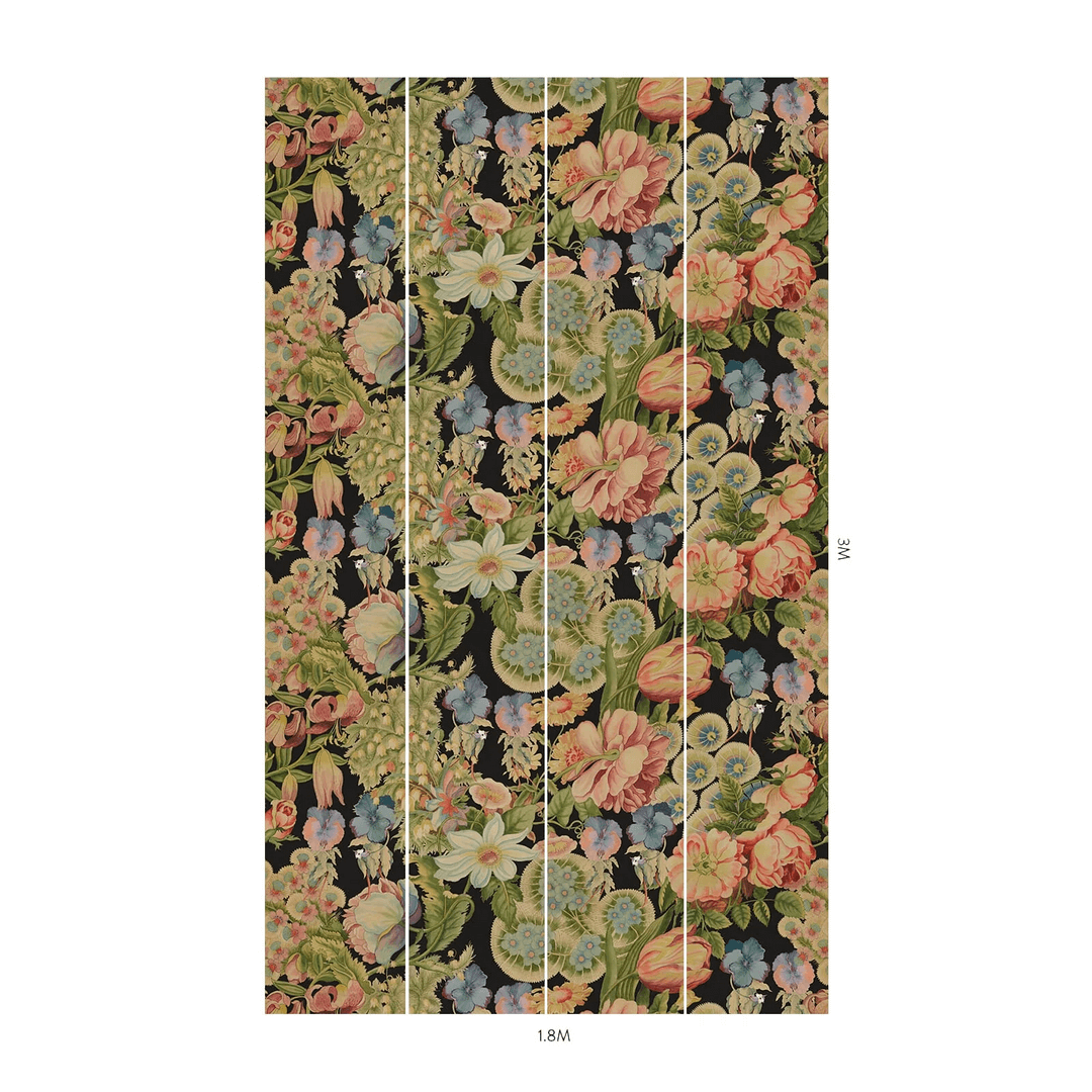 Tapeta kwiaty vintage House of Hackney Amatoria Magna Noir