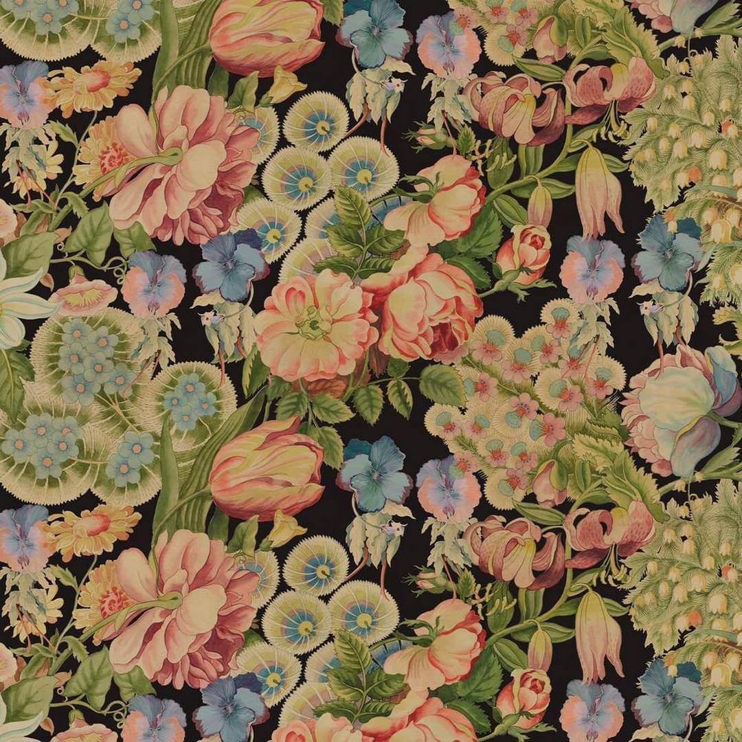 Tapeta w stylu vintage z kwiatami House of Hackney Amatoria Noir