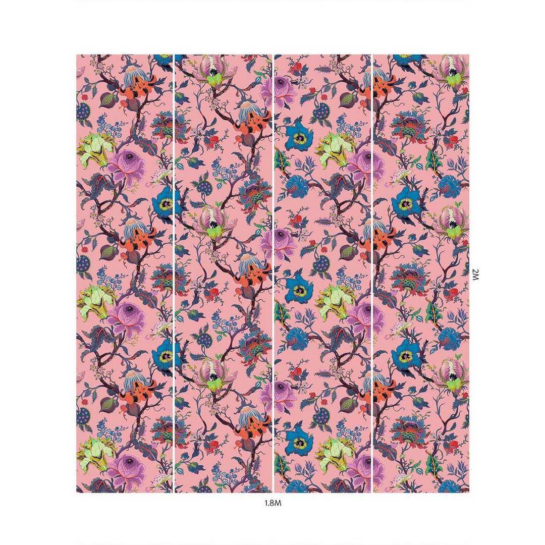Tapeta kwiatowa w stylu jakobińskim House of Hackney Artemis Amaranth Pink