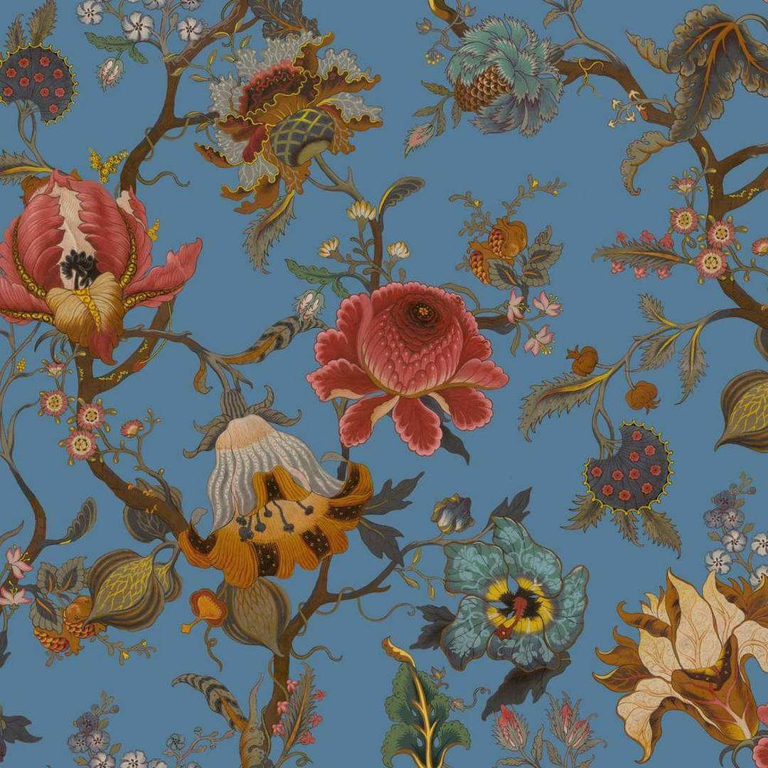Tapeta kwiatowa w stylu jakobińskim House of Hackney Artemis Azure