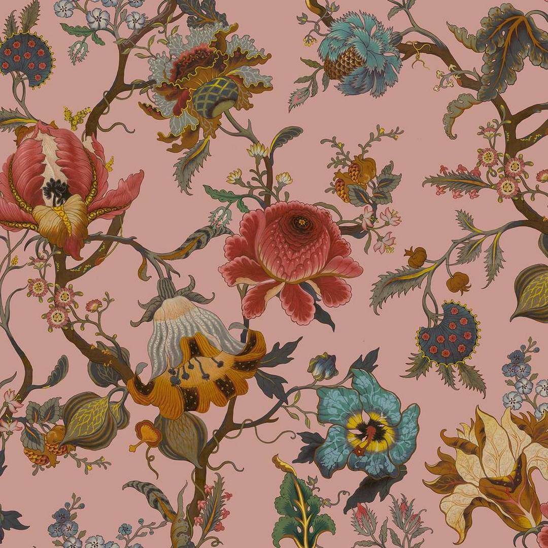 Tapeta kwiatowa w stylu jakobińskim House of Hackney Artemis Blush