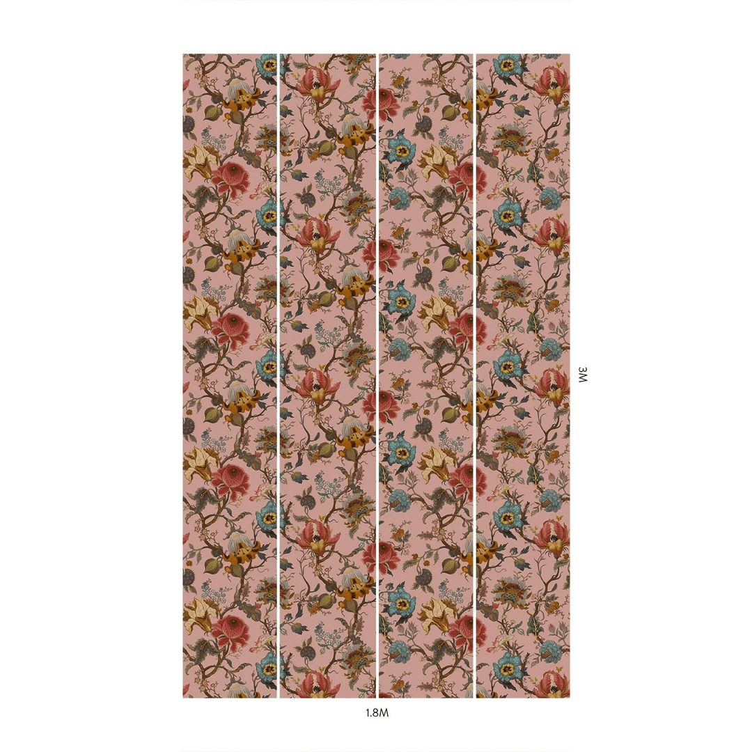Tapeta kwiatowa w stylu jakobińskim House of Hackney Artemis Blush