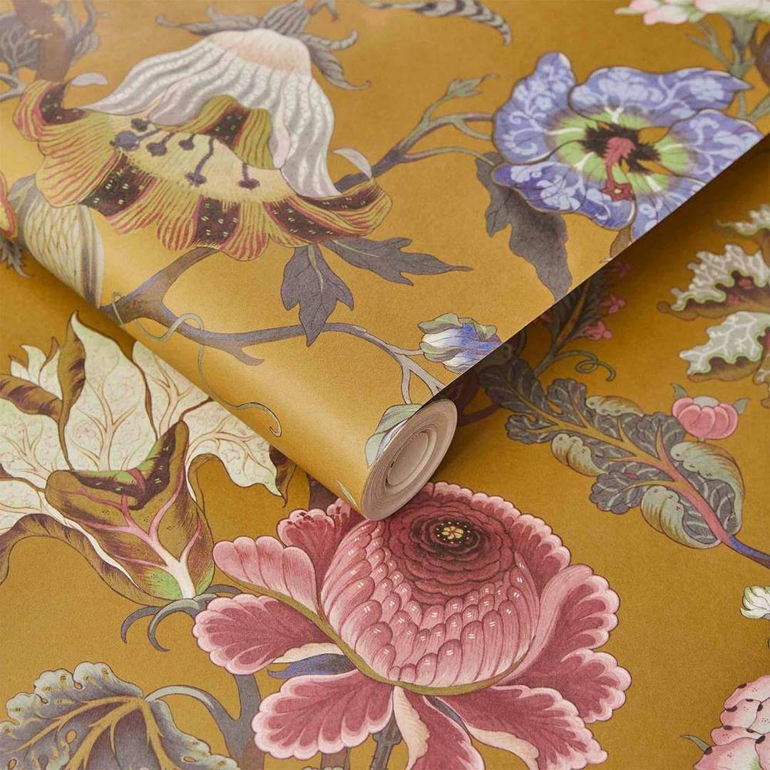 Tapeta kwiatowa w stylu jakobińskim House of Hackney Artemis Bronze