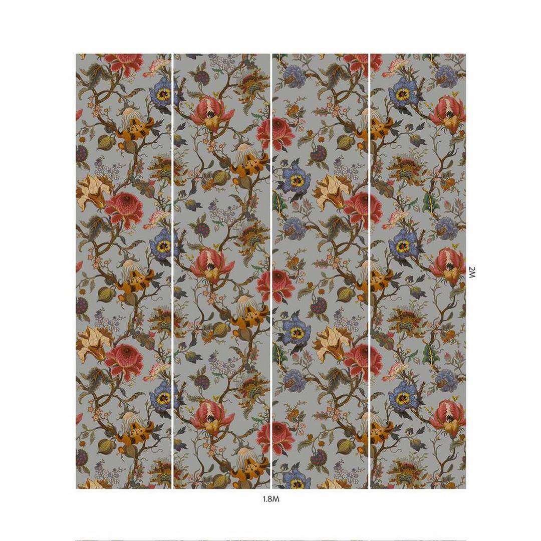 Tapeta kwiatowa w stylu jakobińskim House of Hackney Artemis Dove Grey