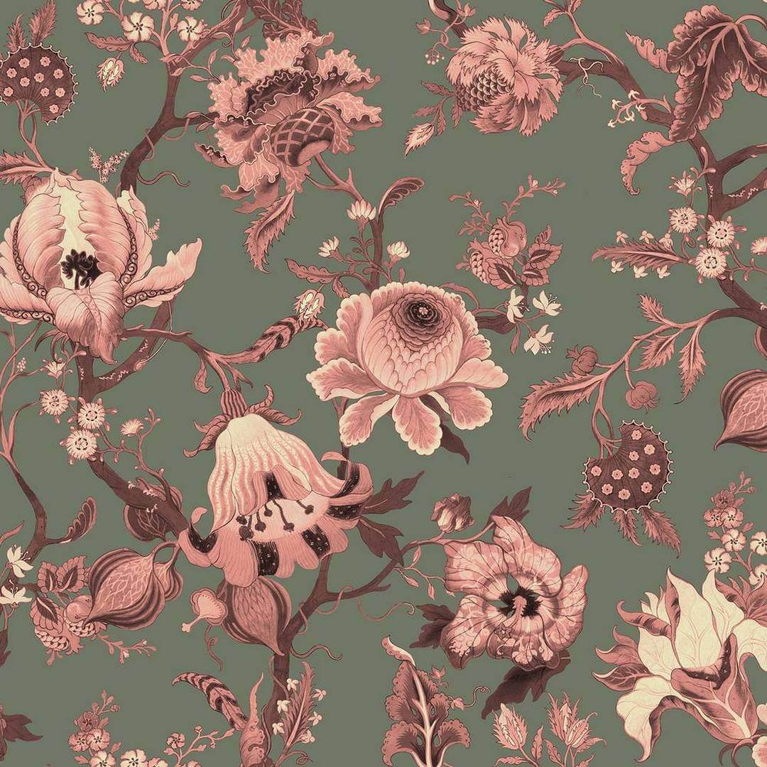 Tapeta kwiatowa w stylu jakobińskim House of Hackney Artemis Verdigris