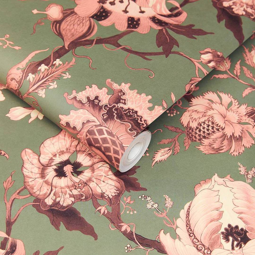 Tapeta kwiatowa w stylu jakobińskim House of Hackney Artemis Verdigris