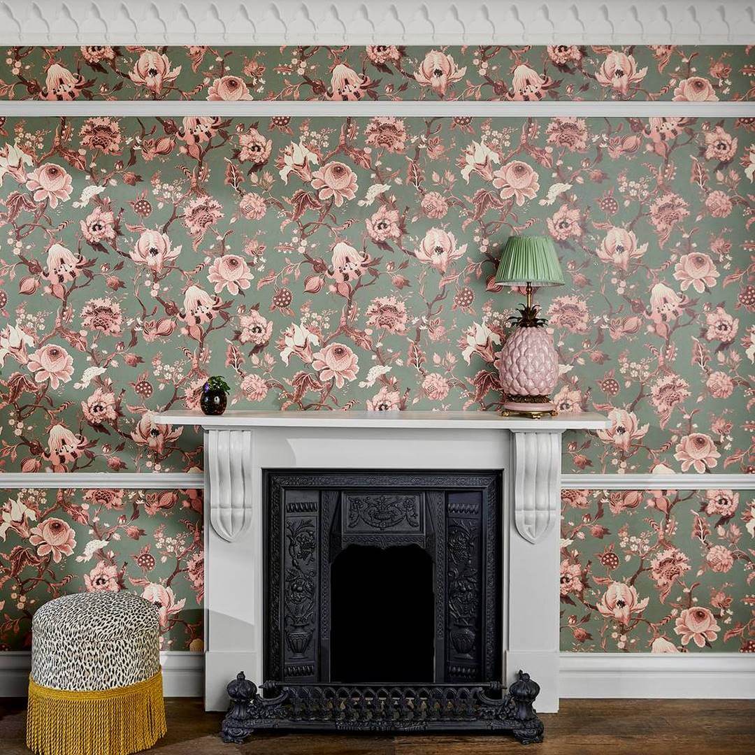 Tapeta kwiatowa w stylu jakobińskim House of Hackney Artemis Verdigris