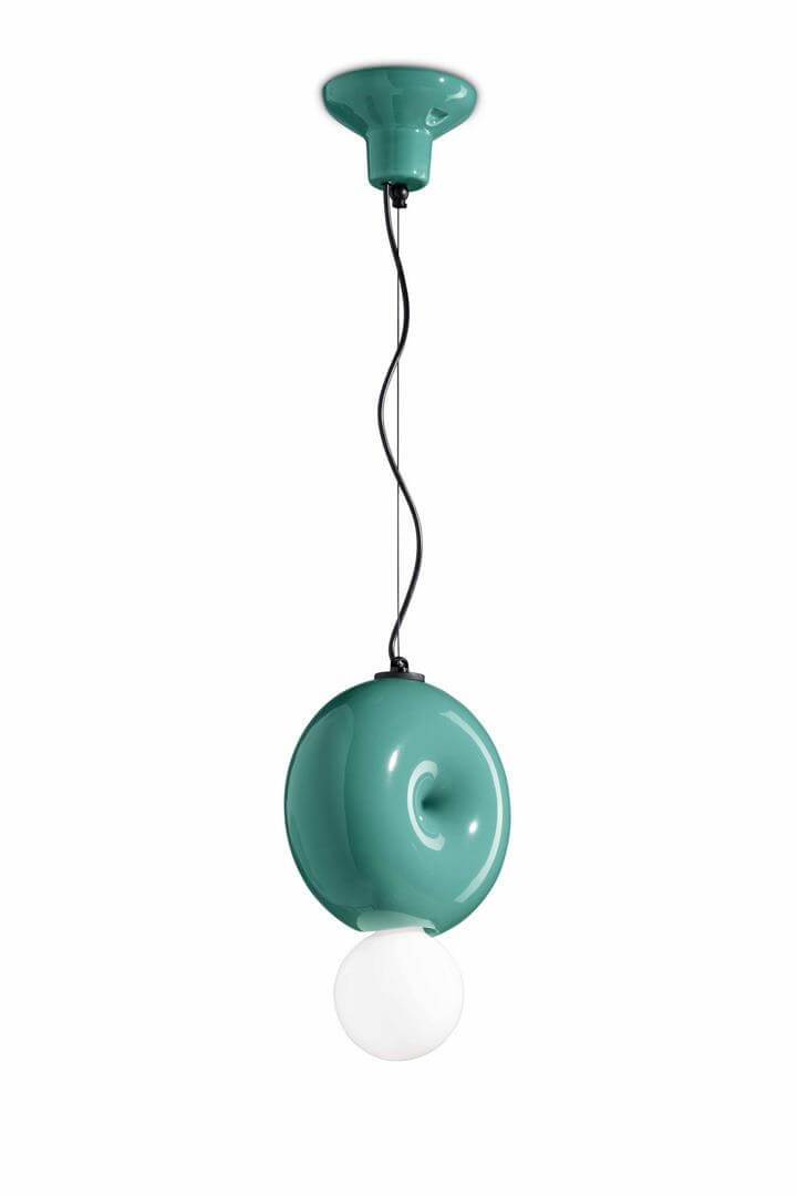 Lampa wisząca ceramiczna Ferroluce C2751 Turchese BumBum Deco