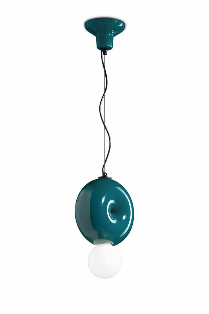 Lampa wisząca ceramiczna Ferroluce C2751 Verde Petrolio BumBum Deco