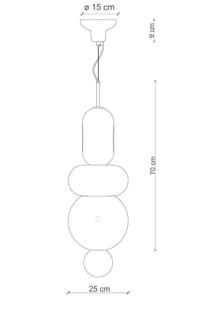 Lampa wisząca ceramiczna 3 Ferroluce C2755 MIX BumBum Deco
