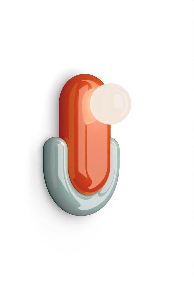 Kinkiet ceramiczny Ferroluce C2770 Arancoo Volpe + Azzurro Eclair Deco